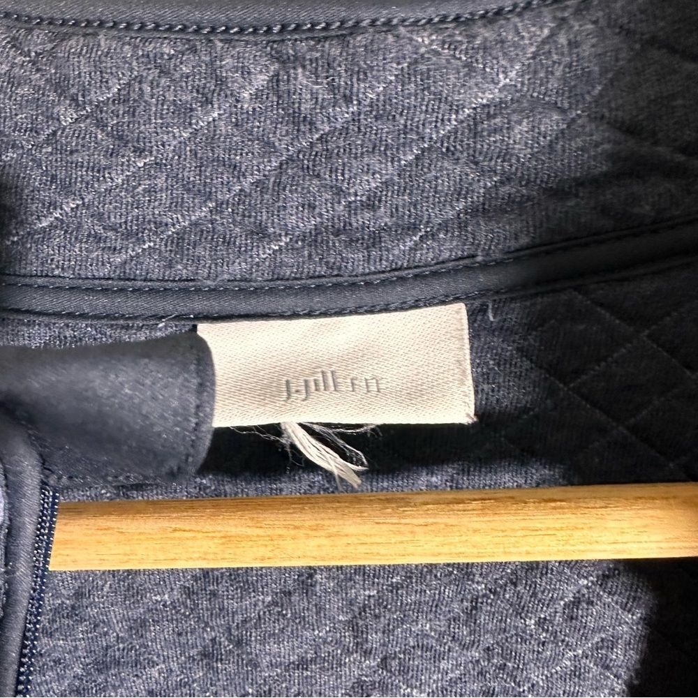 J. Jill Fit Womens Sz L Blue Half Zip Quilted Pullover Sweater Cotton Blend - Picture 6 of 7